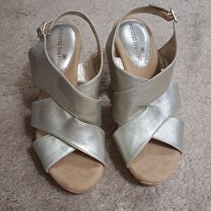 Montego Bay Club Soft Gold Platform Wedges